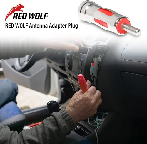 Vista 2 de RED WOLF Adaptador de antena de radio de coche, conector ISO a DIN, actualización de antena de fábrica para reemplazo estéreo de radio del mercado