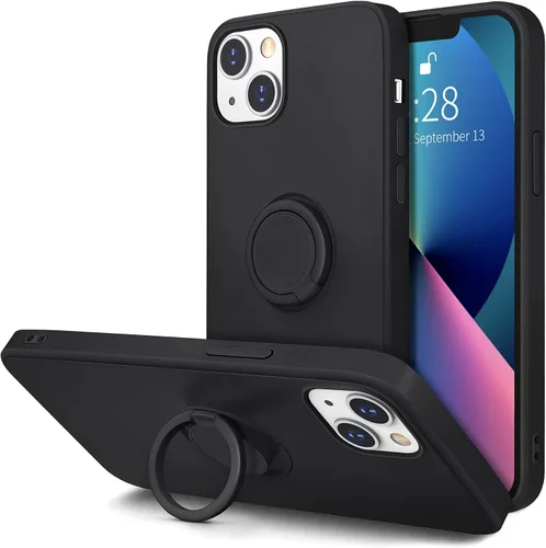 Vista 22 de Hython para iPhone 13 Funda con Soporte de Anillo [Soporte Magnético Giratoria de 360° con Anillo] [Soporte para Montaje en Coche] Funda de Teléfono