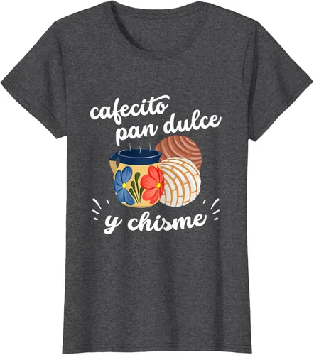 Vista 4 de Camiseta Cafecito Pan Dulce y Chisme Mexican Hispanic Pride Breakfast Negro