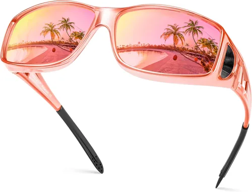 Vista 57 de Polarized Sunglasses Fit Over Glasses for Women Men with UV400 Protection Over Wrap Around Sun Glasses