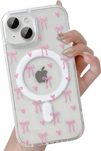 Vista 82 de UEEBAI - Funda magnética para iPhone 11, diseño de lazo, compatible con MagSafe, funda transparente delgada inalámbrica, antiamarilleo, a prueba