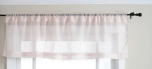 Vista 70 de Stylemaster Elegance Cenefa recta de gasa transparente, 60 x 14 pulgadas, color dorado