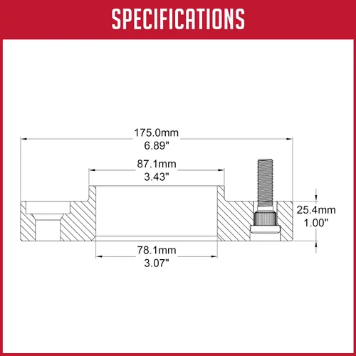 Vista 5 de Wheel Accessories Parts 2 Piezas Espaciadores de Rueda Centrados en el Buje 6x5.5 6x139.7mm 1.00 Pulgada de Grosor 78.1mm Buje M14x1.5 14x1.5 Rosca