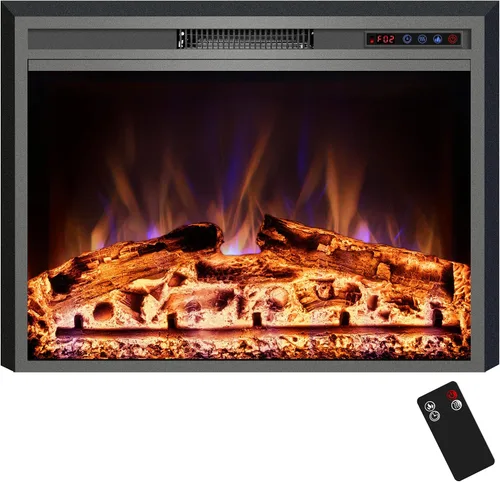 Vista 13 de Insertos de chimenea eléctrica de 23.6", brillo ajustable, termostato y temporizador, protección contra sobrecalentamiento, 750/1500W