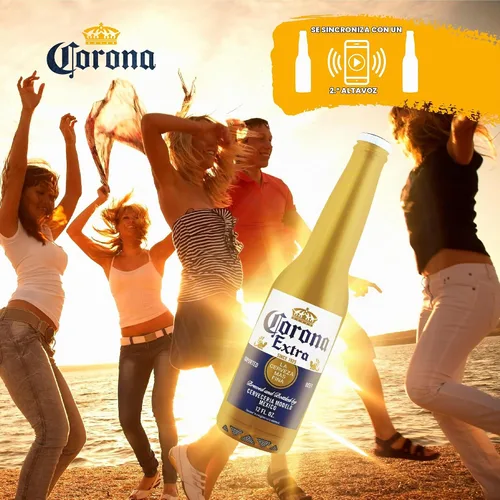 Vista 5 de Corona - Altavoz Bluetooth para botella de cerveza, rango de 30 pies, tiempo de reproducción de 3 horas
