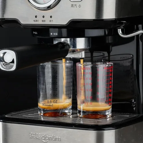 Vista 5 de Vaso de Medida de Chupito 3 onzas/90ML de Vidrio Pesado Líquido de Alta Calidad para Espresso, Copa Negra con Línea