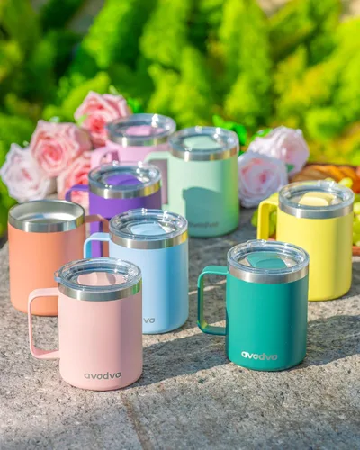 Vista 4 de Paquete de 16 tapas de repuesto para taza de café aislada de 12 Juego de 16 tapas de colores surtidos