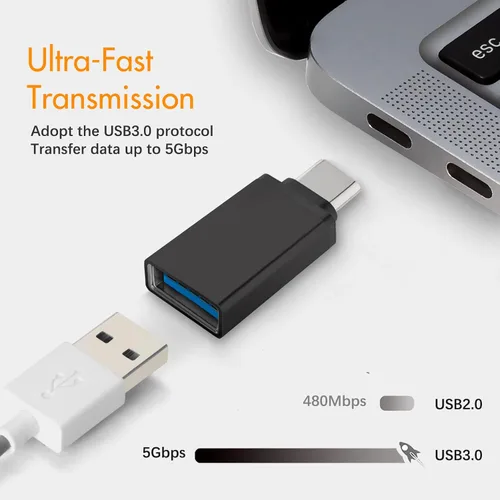 Vista 3 de Adaptador USB C a USB 3.0, paquete de 4 adaptadores USB C a A macho a hembra compatibles con MacBook 2018 2017 2016, Samsung Galaxy Note 8, Galaxy