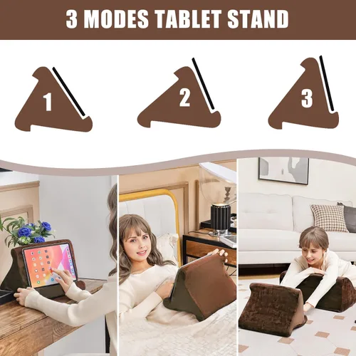 Vista 3 de Giantex Almohada de cuña de cama para dormir, almohada triangular de 7.5 pulgadas para soporte de cuello y pierna trasera, almohada de cuña
