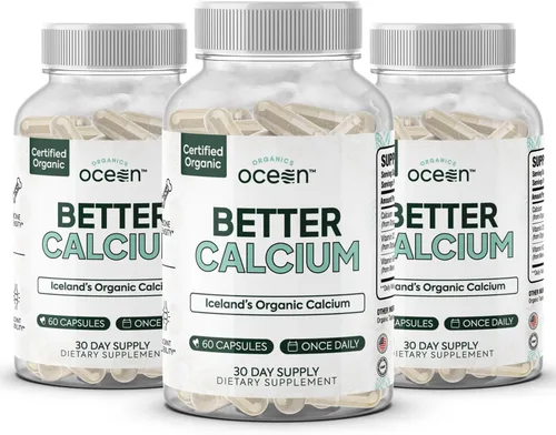 Vista 9 de Organics Ocean Better - Algas rojas de calcio derivadas con D3 y K2, 60 cápsulas