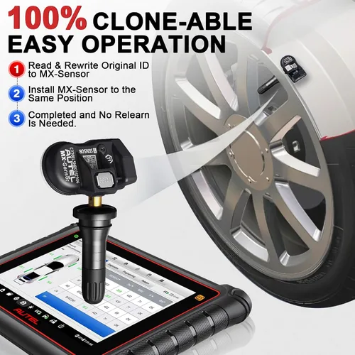 Vista 4 de Sensor TPMS Universal Autel 1 Sensor con Doble Frecuencia (315MHz + 433MHz), Sensor de Monitoreo de Presión de Neumáticos de Reemplazo para 99%