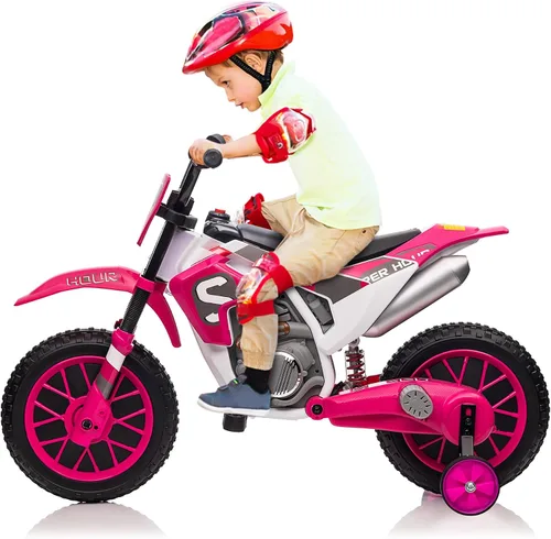 Vista 10 de TOBBI Motocicleta Dirt Bike para Niños de 12V Motocicletas Eléctricas Juguetes de Montar a Batería Motocross Todoterreno para Niños y Niñas de 3+