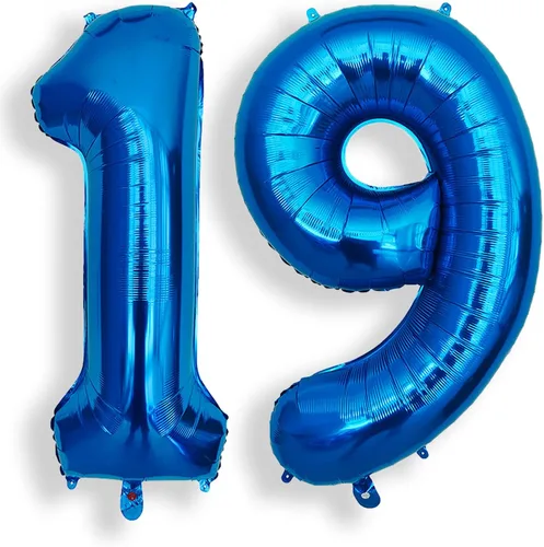 Vista 49 de AULE Globo azul de 40 pulgadas 0 con números grandes de cumpleaños del 0 al 9