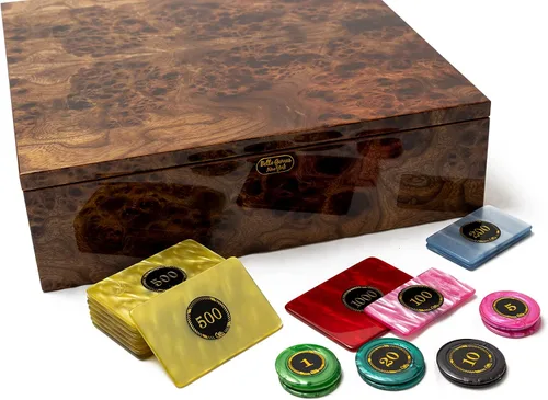 Vista 4 de Bello Games Collezioni - Juego de fichas y tarjetas de póquer de lujo Palermo de Italia