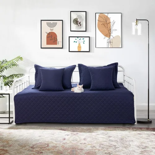 Vista 8 de Juego de Funda para Sofá Cama de 5 Piezas Juegos de Ropa de Cama para Sofá Cama Twin para Todas las Estaciones Edredón Ligero para Sofá Cama