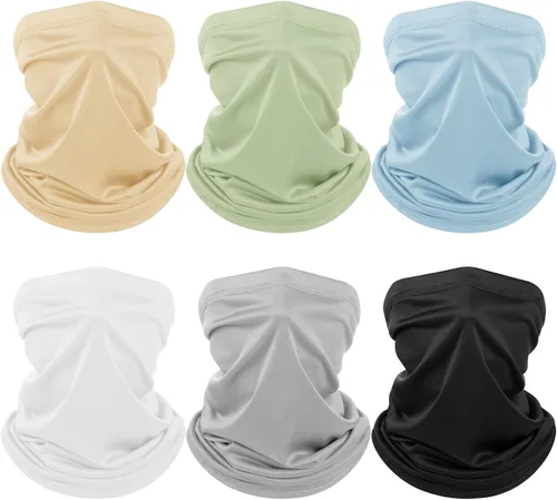 Vista 12 de Geyoga 6 piezas de protección UV para el verano, polaina de cuello refrescante, ropa para la cara, polaina para cuello, bufanda, protector solar