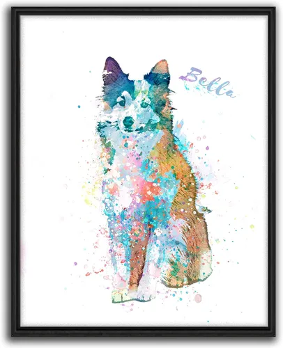Vista 14 de Personal-Prints Regalo de arte personalizado para pared de perro, impresión artística moderna personalizada única de estilo acuarela La raza