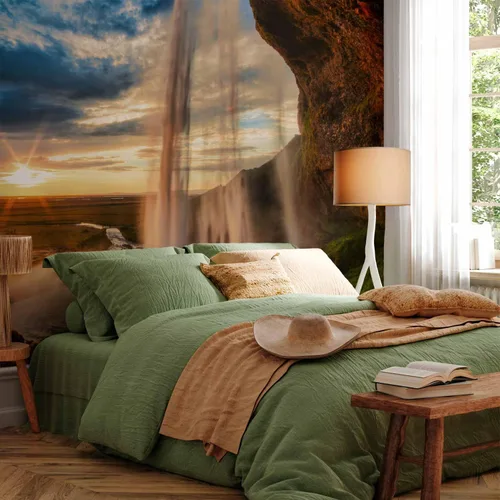 Vista 5 de artgeist Mural de pared Cascada de 116 x 83 pulgadas - Papel tapiz autoadhesivo extraíble de gran tamaño para decoración de pared, diseño de #06
