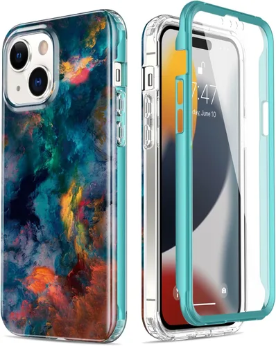 Vista 27 de Esdot Funda para iPhone 15 Pro con protector de pantalla integrado, funda duradera con diseños de moda para mujeres y niñas, elegante funda Piedra
