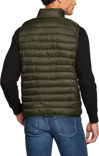Vista 2 de TSLA Chaleco acolchado ligero y plegable para hombre, resistente al agua, para invierno y exteriores