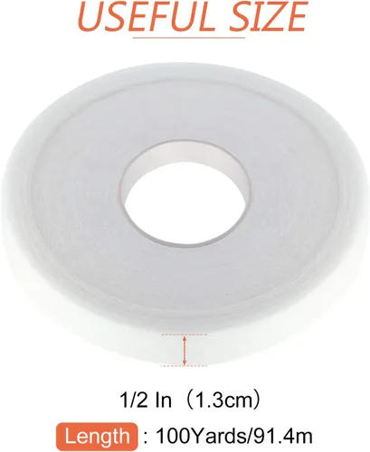 Vista 2 de Boao - Cinta de dobladillo para planchar de 100 yardas, cinta de dobladillo sin coser, cintas de coser de doble cara, adhesivo de tela de unión