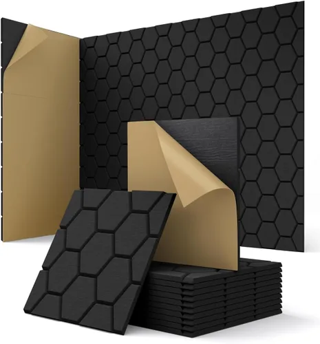 Vista 14 de Paneles acústicos para paredes, Panel de absorción de sonido con patrón de ladrillo, adhesivo para pegar y quitar, para techo, puerta, pared