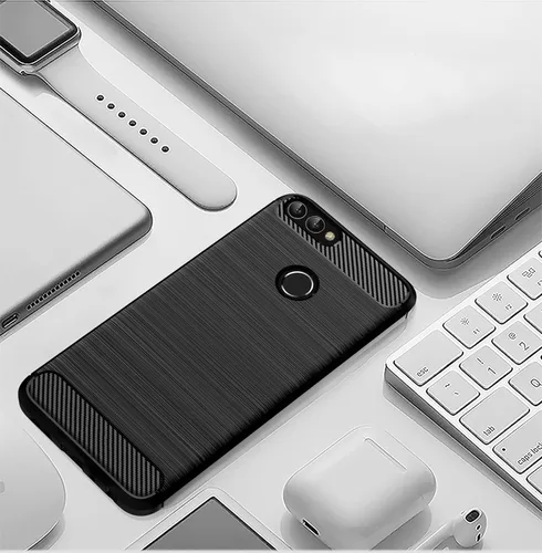 Vista 6 de Asuwish Funda compatible con Huawei P Smart 2017/Enioy 7S/Honor 9 Lite/9N/9i y protector de pantalla de vidrio templado, fundas protectoras