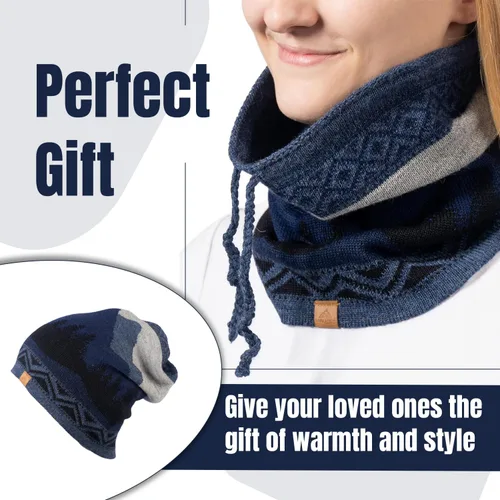 Vista 8 de Baby Alpaca Alpaca Neck Warmer, Unisex Winter Warm Hat, Multipurpose Headwear, Neck Gaiter Scarf, Soft Warm