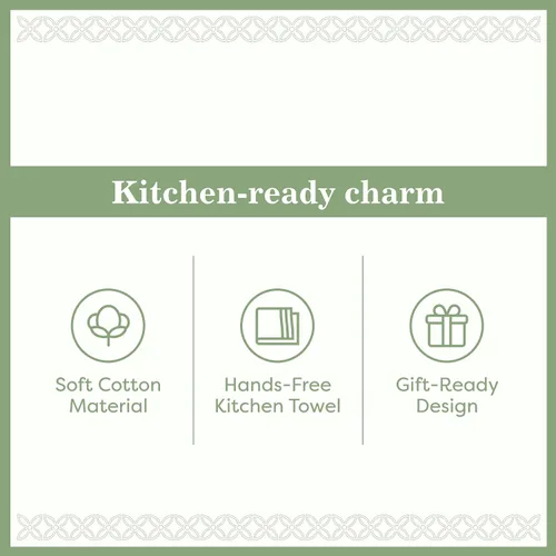 Vista 5 de DEMDACO Good Food Friends - Toalla de cocina sobre el hombro, extra larga