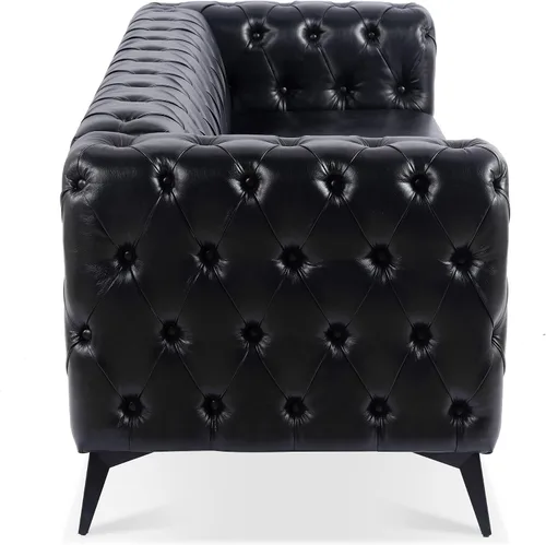Vista 8 de KEVINSPACE - Sofá de 3 plazas de 84.06" para sala de estar, sofá Chesterfield moderno, mueble de tres asientos, sofá Chesterfield clásico con 84.06