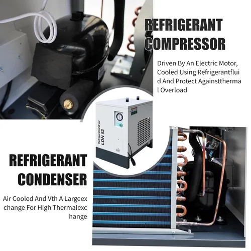 Vista 3 de Secador de aire refrigerado 52.9CFM para el compresor de aire, sistemas