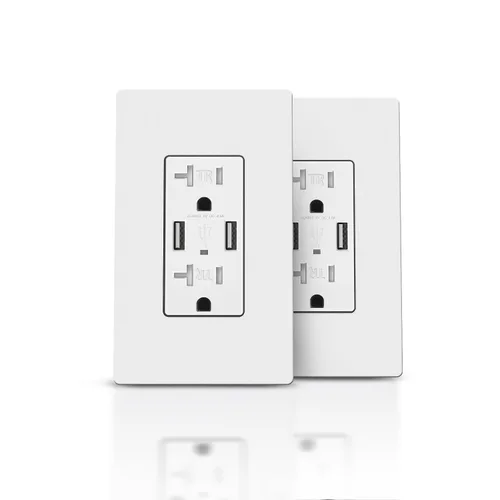 Vista 11 de TOPELER Toma de corriente de carga USB negra de 4.8 A, receptáculo dúplex resistente a manipulaciones de 15 amperios, enchufe eléctrico con puertos