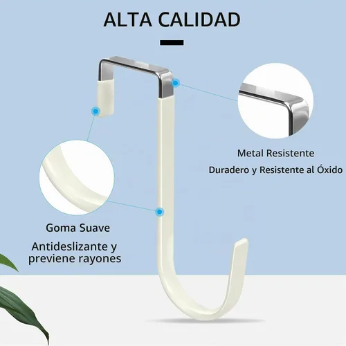 Vista 3 de FYY Ganchos para colgar sobre la puerta, paquete de 4 unidades, se adapta a beige ( A Beige )