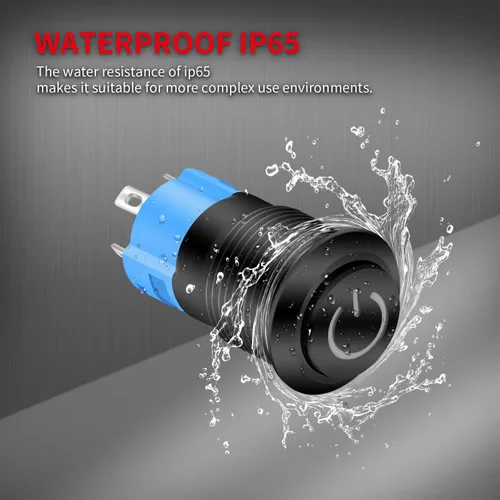 Vista 5 de DaierTek - Interruptor de botón de encendido y apagado, 0.472 in CC, 4 pines, 12 V, impermeable, interruptor de metal con arnés de cableado y luz