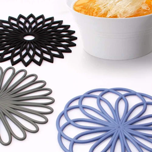 Vista 3 de ME.FAN Salvamanteles de silicona – Almohadillas calientes de cocina para ollas y platos – Salvamanteles aislados para tetera – Flexible, duradero