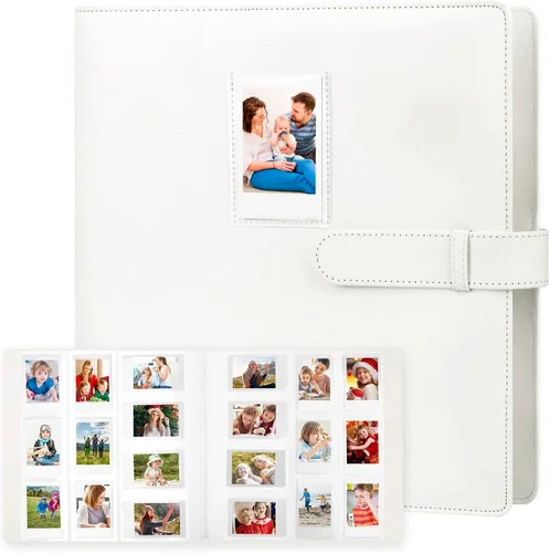 Vista 20 de Veicevol Álbum de fotos de 360 bolsillos para cámara Fujifilm Instax Mini, álbum para fotos Polaroid, cubierta de cuero, álbum de fotos para cámara