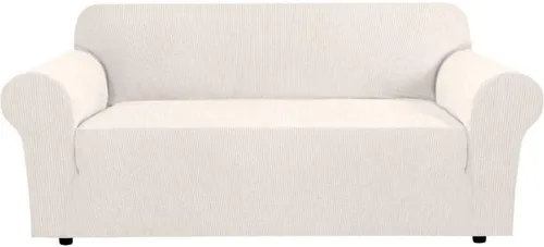 Vista 57 de H.VERSAILTEX Funda elástica para sofá, fundas suaves para muebles de 3 cojines, con tela jacquard gruesa a cuadros con parte inferior elástica, sofá