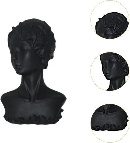 Vista 2 de Soporte de maniquí de exhibición de joyas, soporte portátil para aretes de cabeza de maniquí femenino, estante para collares, joyas, mesa