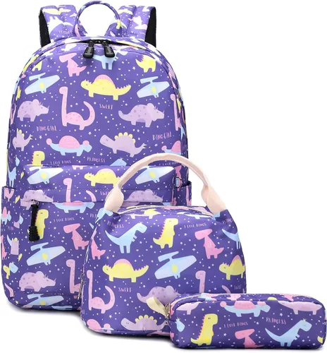 Vista 2 de Ecodudo - Morral ligero para niños y niñas, lindas mochilas escolares con lonchera