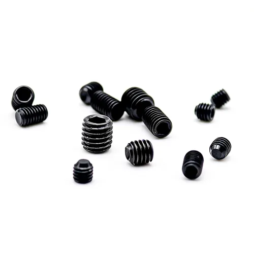 Vista 3 de AXK 200 tornillos de acero de aleación de óxido negro, puntas planas, sujetadores hexagonales M3-M8 sin cabeza para torno y accesorios pesados