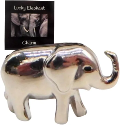 Vista 6 de Westmon Works Lucky Elephant Charm Legend - Juego de baratijas pequeñas para la buena suerte con tarjeta, Metal, No es una piedra preciosa