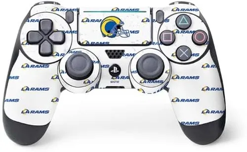 Vista 9 de Los Angeles Rams NFL PS4 Pro/slim driver Piel – Los Angeles Rams Blanco y Negro