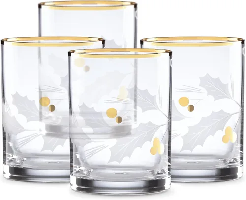 Vista 5 de Lenox 886857 Holiday Gold - Juego de 4 piezas de vasos de globo, vajilla de Navidad, para recibir invitados