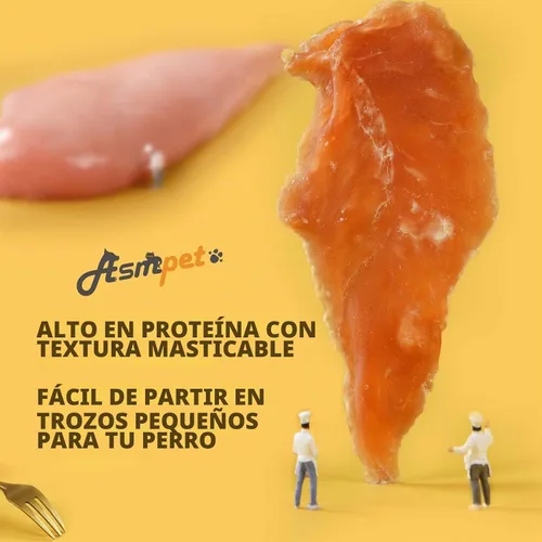 Vista 6 de Golosinas masticables para perros, carne seca de pollo hecha con pechuga de pollo 100% real