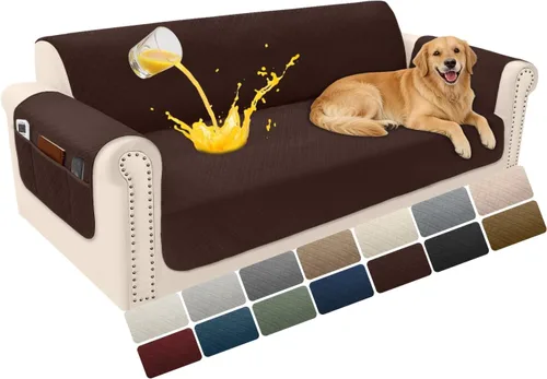 Vista 88 de Fundas de terciopelo 100% impermeables para sofá biplaza, fundas lavables para sofá de 2 plazas, fundas de sofá aptas para mascotas, protector