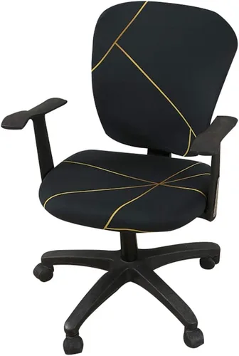 Vista 43 de Jinzio Funda para silla de oficina de computadora, tela protectora dividida y elástica, de poliéster, universal, para escritorio, para silla