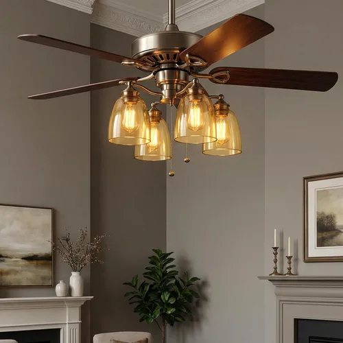 Vista 4 de Paquete de 3 repuestos de pantalla de vidrio ámbar transparente, cubiertas de luz de ventilador de techo, globos de vidrio para candelabros