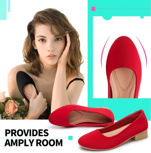 Vista 3 de ALTOCIS Zapatos de tacón grueso de bloque bajo para mujer, elegantes zapatos cerrados con punta redonda y plataforma baja para oficina