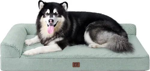 Vista 66 de EHEYCIGA - Cama ortopédica para perros de tamaño mediano, cama de espuma viscoelástica para perros, color beige Small Dog Sofa with Washable