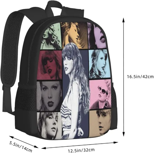 Vista 3 de STUBBORNE Singer Casual Mochila Moda Multifuncional Mochila Ligero Viaje Portátil Mochila Mujer Fan Regalo, Coloer-1, Mochilas de viaje